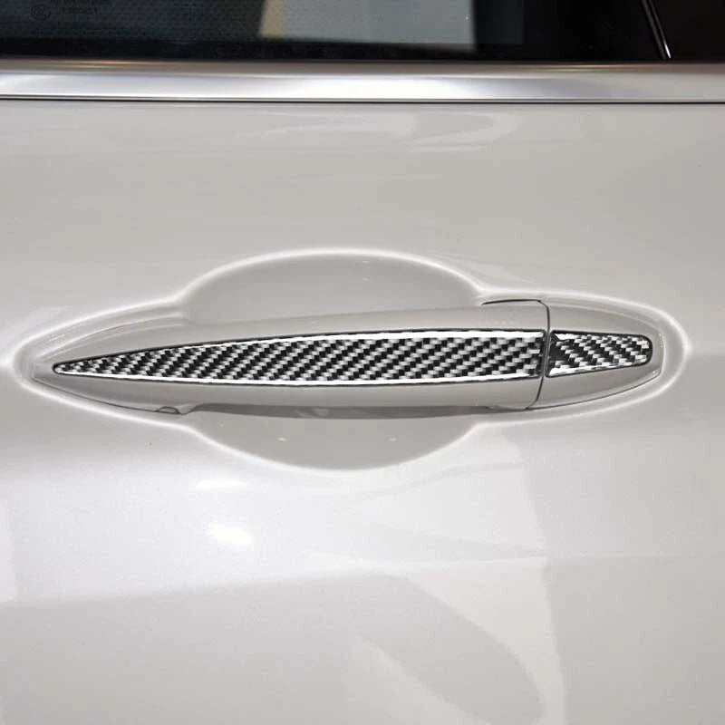 BMW X5 X6 2014-2019 Real Carbon Fiber Outer Door Handle Cover Strip Trim Fit