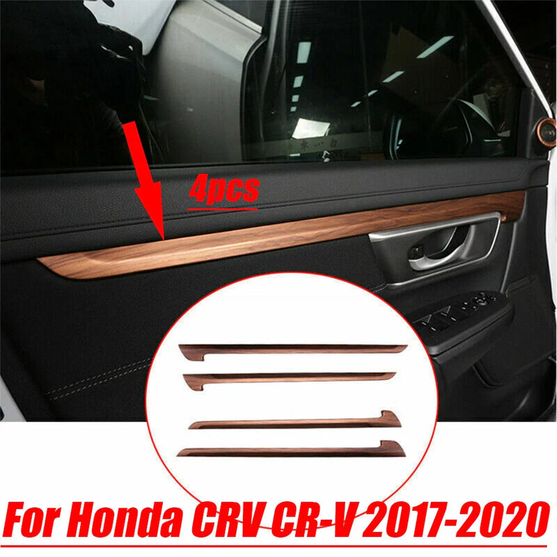 Honda CR-V 4 x ABS Wood Grain Inner Door Panel Strip Trim (2017–2020)