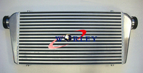 600x300x76mm Front Mount Intercooler + 3" Aluminum Piping + Blue Hoses