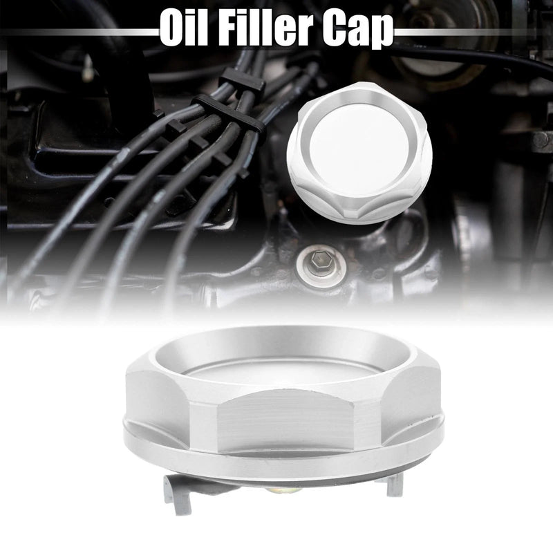 Mitsubishi Silver Tone Aluminum Alloy Gas Engine Oil Filler Cap