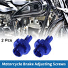 Motorcycle Brake Lever Barrel Adjusters Screws M8 Blue 2 Pcs