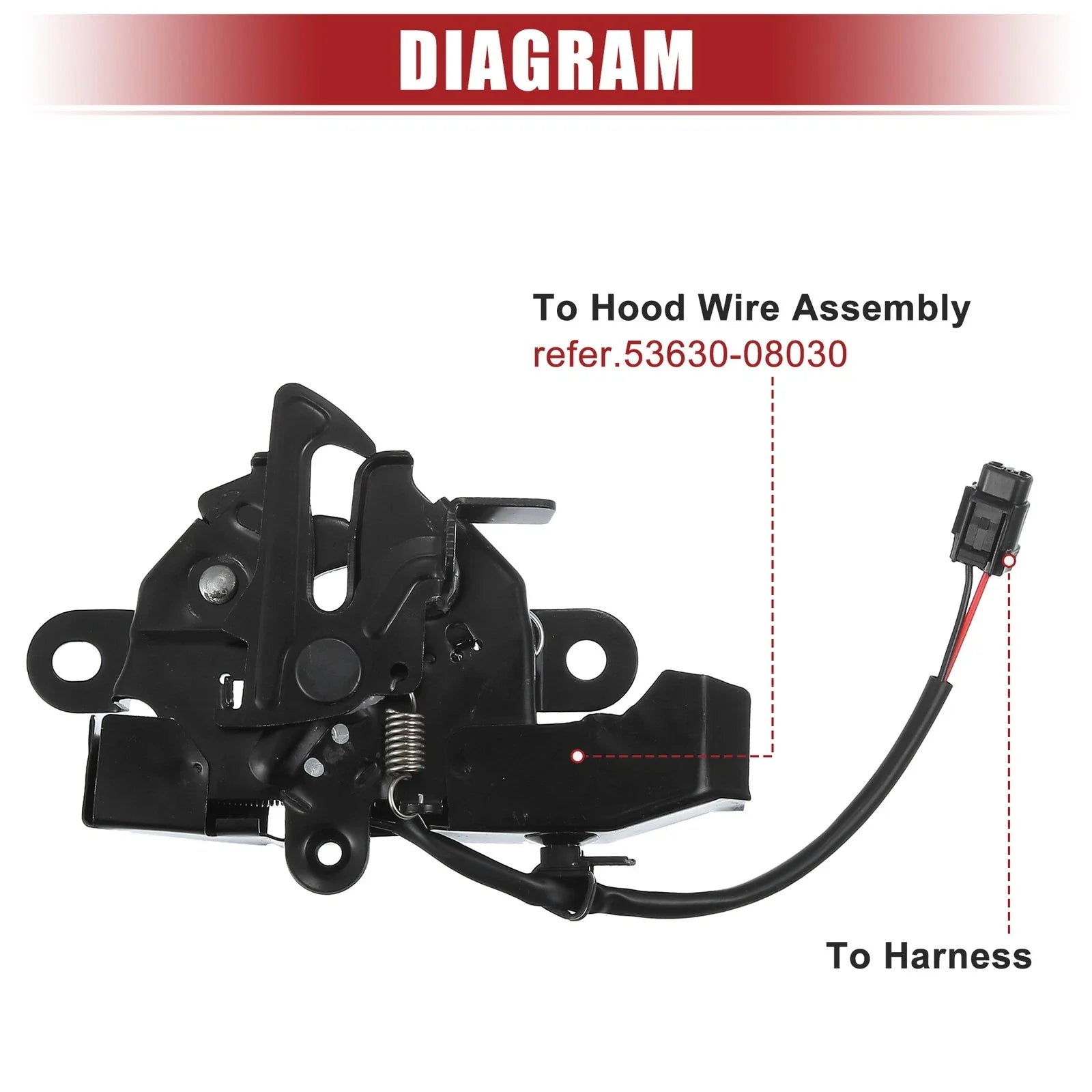 Bonnet Latch with Sensor for Toyota Sienna 2013-2020 - Black Replacement