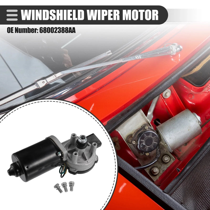 Jeep Wrangler 2007-2017 Black Metal Windshield Wiper Motor
