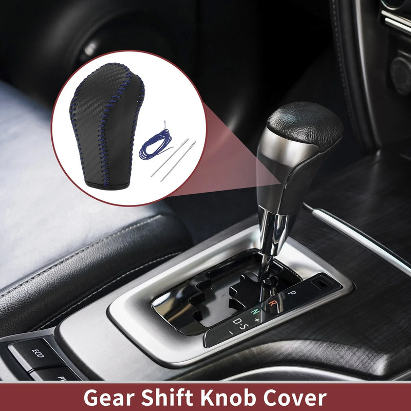 G37 Black Blue Faux Leather 1 Pc Gear Shift Knob Cover (2008-2013)