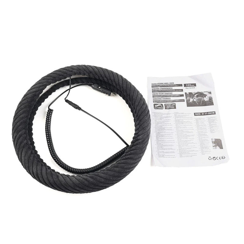 Tangle Free Design Heated Steering Wheel Cover 14.5-15.5in