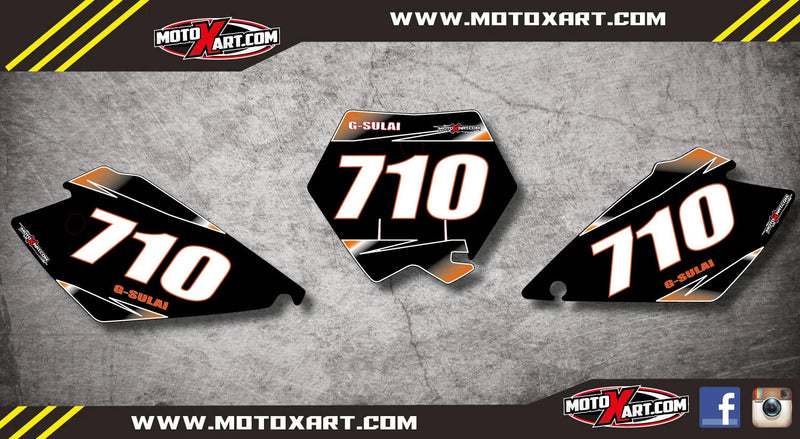 KTM SX 125 250 Custom Number Plate Decals (2003-2006)