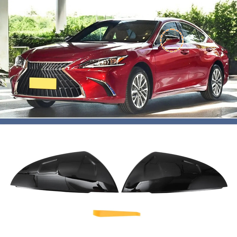 Lexus ES Gloss Black Left Right Mirror Cover Cap Replacement (2018-2023)