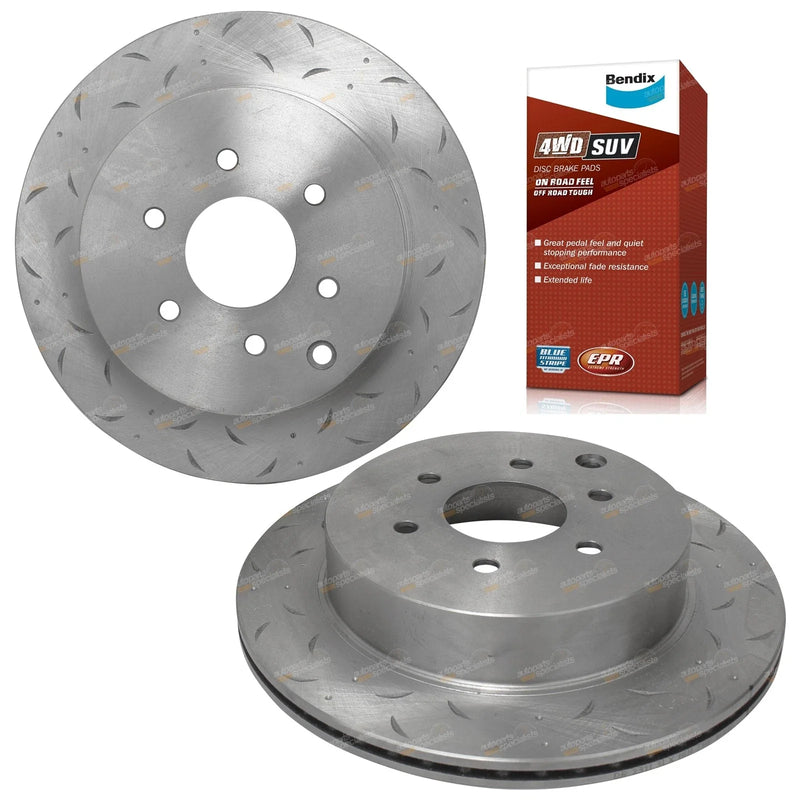 Pathfinder R51 Dimple Slotted Disc Rotors + Pads (2005 - 2013)