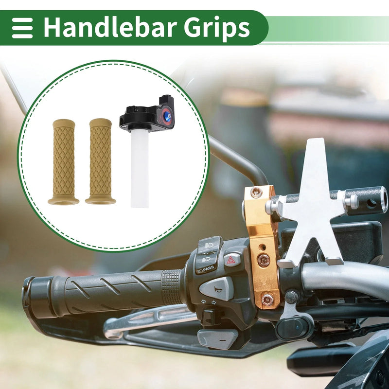 Motorcycle 7/8 22mm Motorcycle Hand Grips Cover End Grips Rubber Khaki
