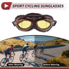 Set Motorcycle Riding Goggles Yellow Lens Brown Frame PC Cycling Sunglasses