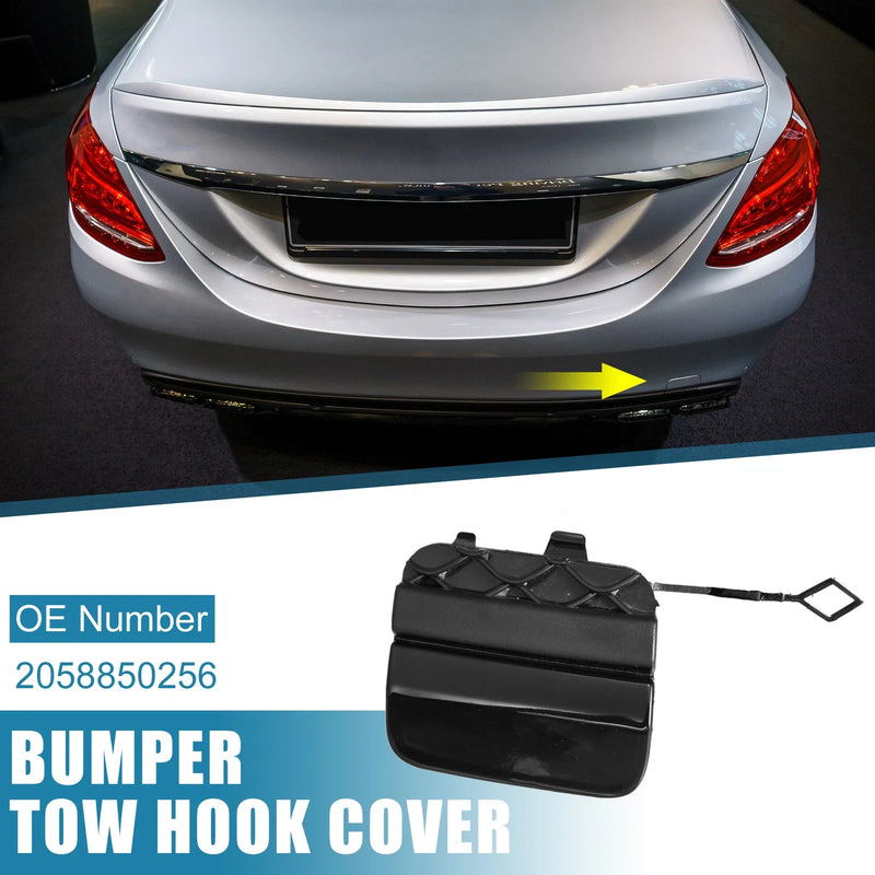 Mercedes-Benz (2058850256) Black Car Rear Bumper Tow Hook Cover