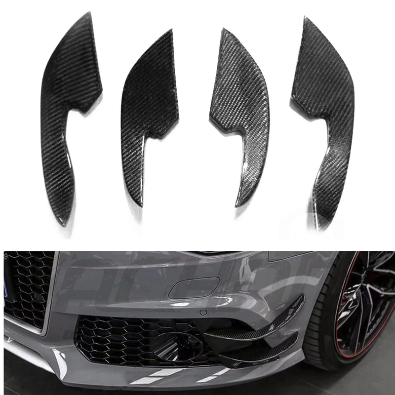 Audi RS6 RS7 Carbon Fiber Front Bumper Splitter Trim (2013-2016)
