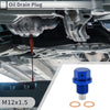 Car Motorcycle Boat Blue 1 Set M12x1.5 Engine Oil Drain Plug with Gasket