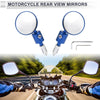 M6 Rear View Mirrors 1 x Set Blue Aluminum Alloy Round Shape