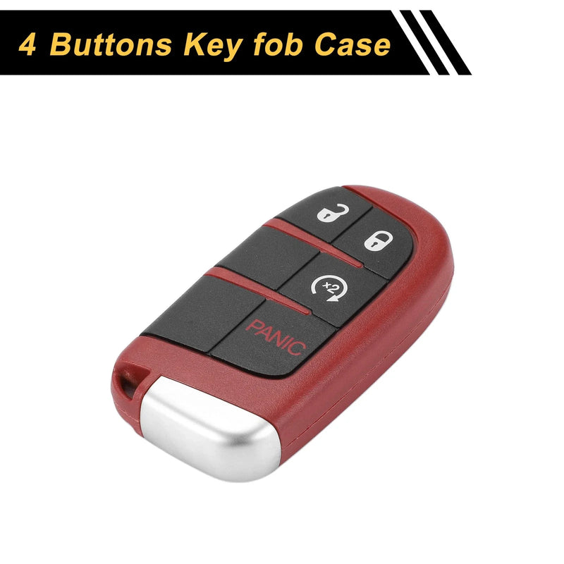 Dodge Charger (2020) Black Red 4 Button Key Fob Shell Case