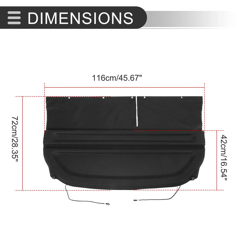 Honda Fit (2009-2011) Black Rear Parcel Shelf Boot Load Cover