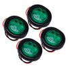 Truck Trailer 12V 4 x 2" Green LED Round Clearance Side Marker Lights