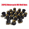 Motorcycle Fairing M6 Rubber Brass Well Nuts / Set of 20 / Well Nuts