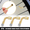 Car Motorcycle Gold Tone 3 x Tyre Valve Stem Extension Extenders