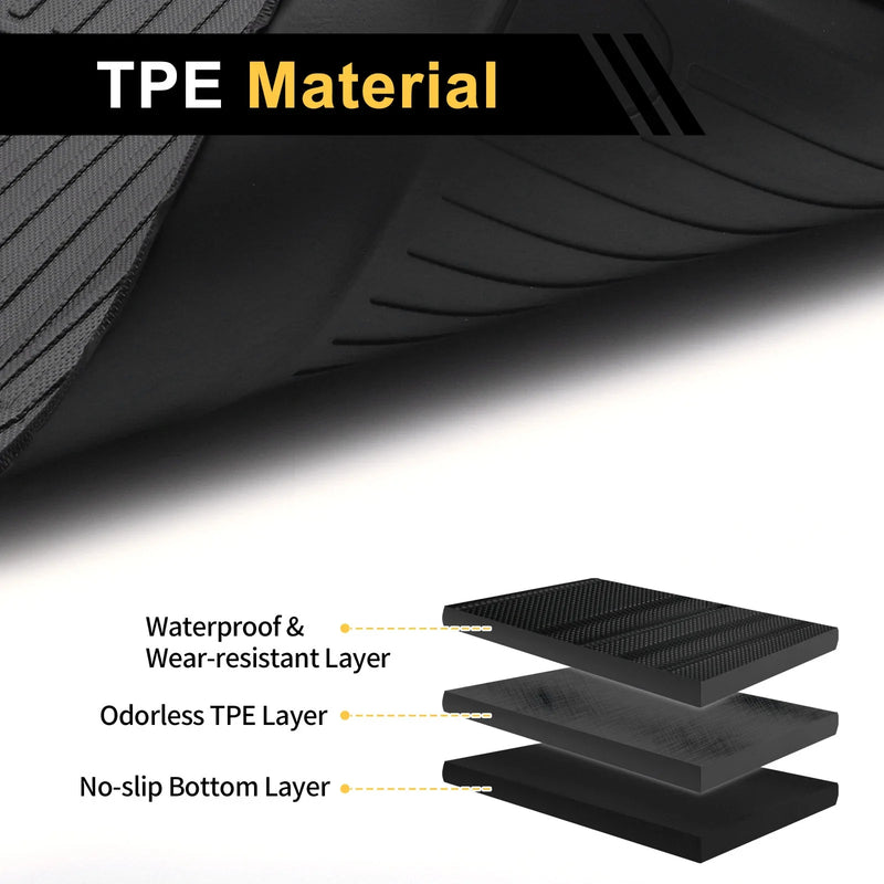 Dodge Challenger 2016-2024, Stripe Pattern TPE Cargo Liner Rear Trunk Mat