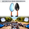 M8/M10 Motorcycle Rear View Mirrors 2 x Handlebar Mirrors Black Orange Aluminum