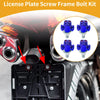 Universal Motorcycle M6 License Plate Screws Cover 38mm Blue 4Pcs
