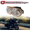 1 Pc Motorcycle Riding Goggles Silver Tone Lens Brown Frame PC PU Sponge