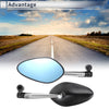 Motorcycle M8/M10 Rear View Mirror Handlebar Mirror Black Silver Tone Aluminum
