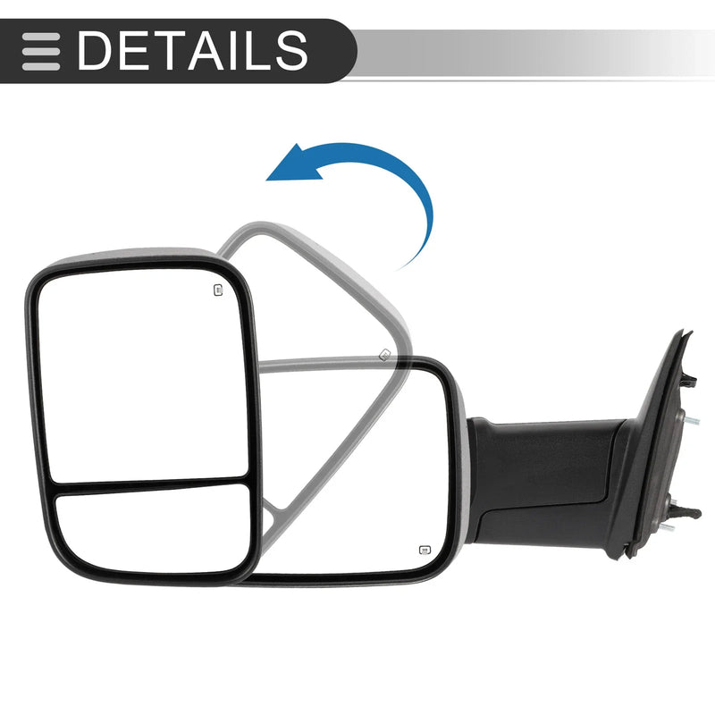 Dodge Ram 1500 2013-2018 with Turn Signal Light - 1 Pair Tow Mirrors