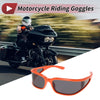 Motorcycle Riding Goggles Gray Lens Orange Red Frame Tri-acetel Cellulose