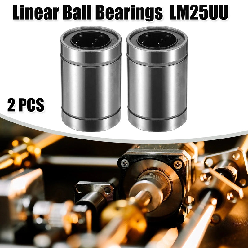 Car 2 x LM25UU 25mm IDx40mm ODx59mm Ball Bearings Silver Tone