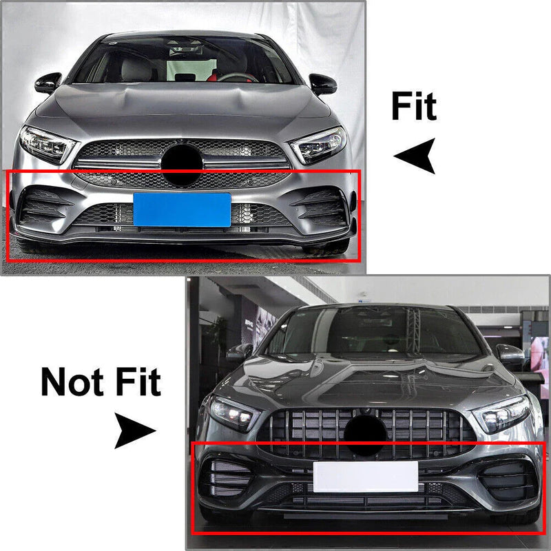 Benz A-Class W177 Front Bumper Vent Winglets Fog Lights Canards (2018-2023)