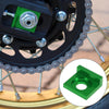 Motorcycle 2 x 15mm Hole Dia Chain Adjuster Block Tensioner Green Metal