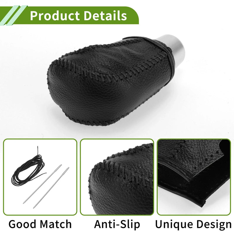 Honda Civic 2016-2021 Pebbled Black Faux Leather Gear Shift Knob Cover