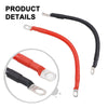 Power Cable 19cm 12v Battery Connector Cable 100A Wire & Lugs Red/Black
