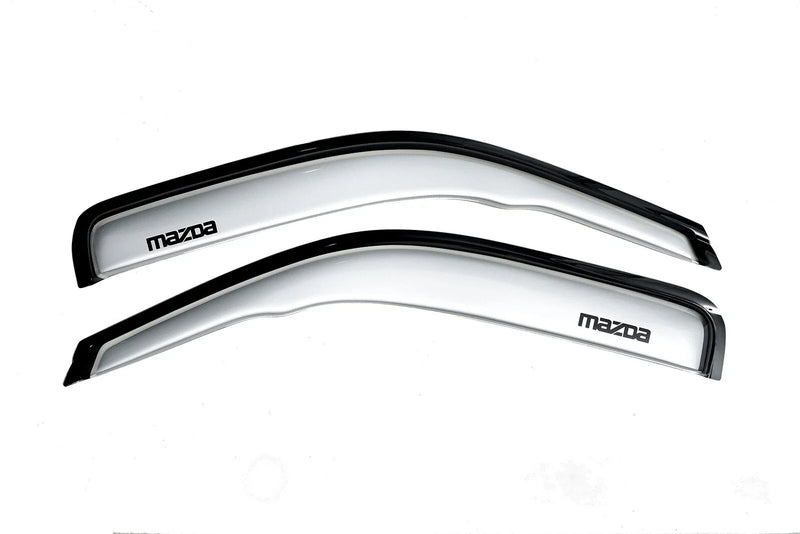 Mazda BT-50 Silver Visor Shield Deflector Weather Guard (2006-2011)