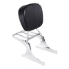 Harley Softail Chrome/Black Sissy Bar Backrest Luggage Rack (1984-2005)