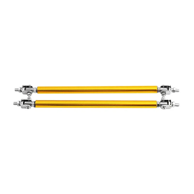 Universal Gold Adjustable Front Bumper Lip Splitter Strut Rod Tie Support Bar