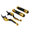 BMW S1000R S1000RR Gold Extendable Brake Clutch Levers Grip Set (2010-2023)