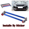 Universal Adjustable Blue Bumper Lip Splitter Strut Rod Tie Support Bar 15CM