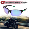 Motorcycle Riding Goggles Green Lens Black Green Frame Tri-acetel Cellulose PC