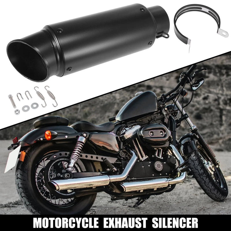 Motorcycle 60.5mm Slip-on Exhaust Silencer Muffler Pipe