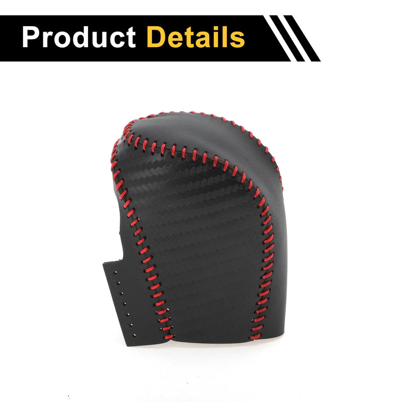 Honda Civic (2016-2021) Black Red Faux Leather Car Gear Shift Knob Cover