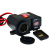 Motorcycle Socket / Waterproof Dual USB / Charging Socket with Voltmeter