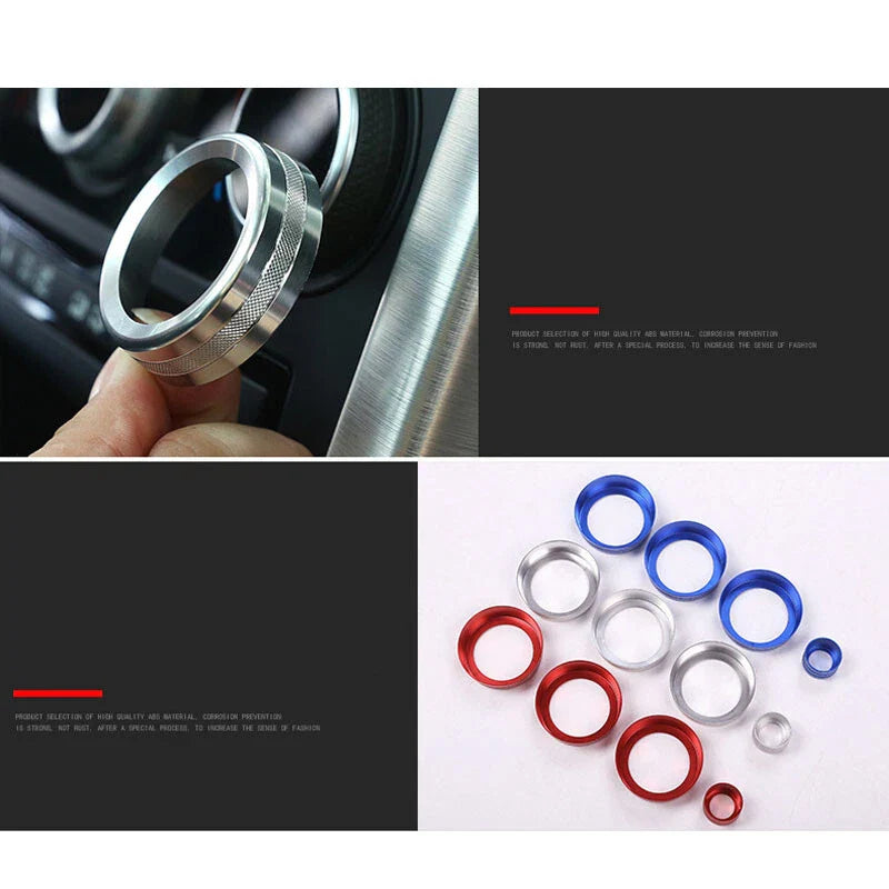 Land Rover Discovery Sport Red Air Condition AC Knob Buttons Ring Cover Trim