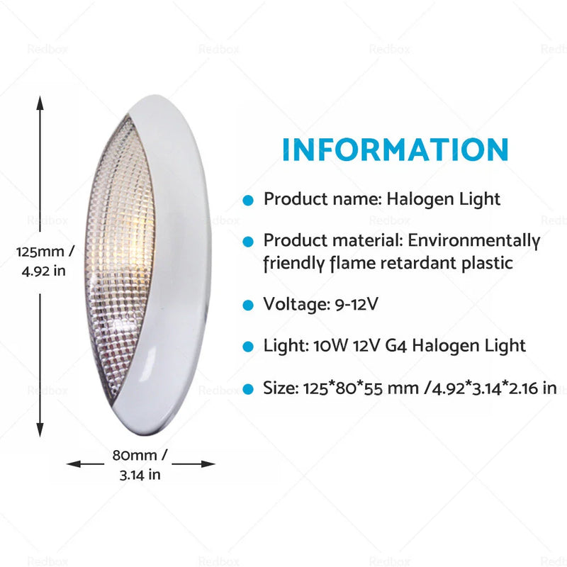 Caravan RV Motorhome Awning 9-12V Halogen Light Lamp