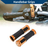 Motorcycle 23 x 25 mm Hand Grips Cover Aluminum Alloy Rubber Orange 1 Pair