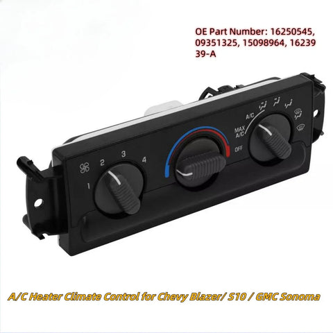 Chevy S-10 S10 GMC Sonoma Climate Control Module AC Heater (1998–2005)