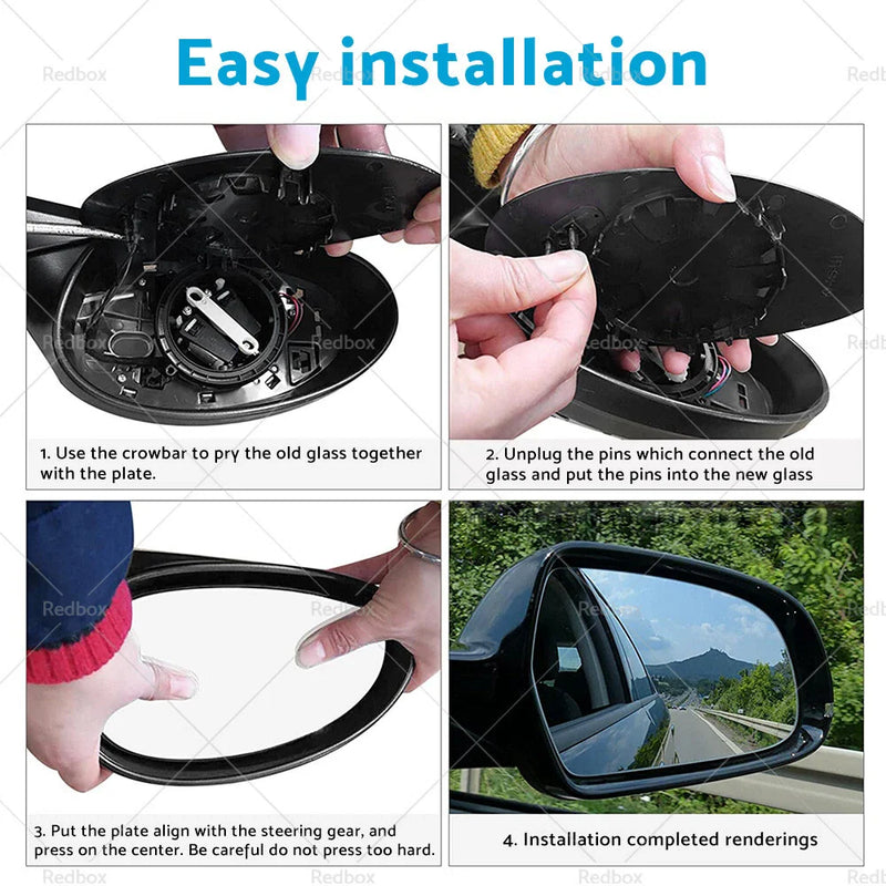 Toyota Yaris Right Side Mirror Glass with Back Plate (2012-2019)