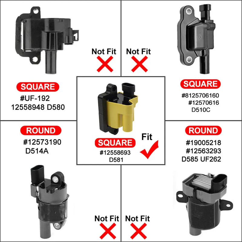 Chevrolet Silverado & GMC Sierra 1500 8PCS Ignition Coil Pack UF271